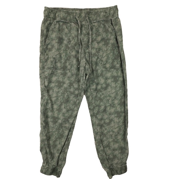 Orvis Women's Green Camo Tencel Paperbag Drawstring Jogger Pants Size‎ M - Picture 1 of 10